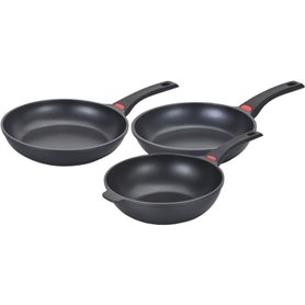 Batterie de cuisine - Tous feux dont induction - Baumalu - Fonte d'aluminium - Anti-adhésif - 3 pieces - Noir