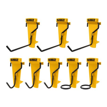 DEWALT Lot de 8 crochets muraux robustes pour organiser l'énergie
