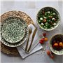 NOVASTYL - Lot 6 assiettes plates héraclée 27cm en grès décor vert - 2614395