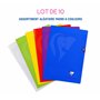 Clairefontaine 303101C Lot de 10 Cahiers Agrafés Mimesys - A4 21x29,7 cm - 48 Pages Grands Carreaux - Papier Blanc 90 g - Couver