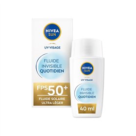 NIVEA SUN - Crème Solaire Visage FPS 50+ - Fluide Invisible Quotidien - Contre UVA/UVB - Niacinamide & Extrait De Réglisse - For