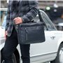 Alassio 47034 Tiber Sac à bandoulière en cuir véritable avec compartiment rembourré pour ordinateur portable 15" Compartiment pr