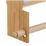 Relaxdays Distributeur Papier Aluminium et Film Alimentaire, Porte-Rouleaux Mural, Bambou, HxLxP 31 x 36 x 10 cm, Nature