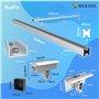 NuaSol Lot de 2 crochets de toit photovoltaïques PV pour toit de tuiles - Avec profilé solaire en aluminium, embouts de 35 mm, j