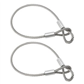 OTOTEC Lot de 2 câbles métalliques en acier inoxydable avec double extrémité bouclée Longueur 50 cm Diamètre 6 mm Résistance à l