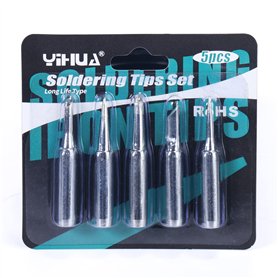 YIHUA #1400 Lot de 5 pointes de fer à souder sans plomb certifiées Long-Life type(902-B