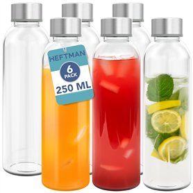 HEFTMAN Lot de 6 bouteilles en verre vides avec couvercles