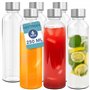 HEFTMAN Lot de 6 bouteilles en verre vides avec couvercles