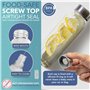 HEFTMAN Lot de 6 bouteilles en verre vides avec couvercles, hermétiques, étanches et étanches en acier inoxydable – Bouteilles d