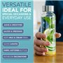 HEFTMAN Lot de 6 bouteilles en verre vides avec couvercles, hermétiques, étanches et étanches en acier inoxydable – Bouteilles d