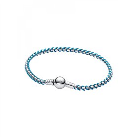 Pandora Bracelet maille serpent bleu en argent sterling