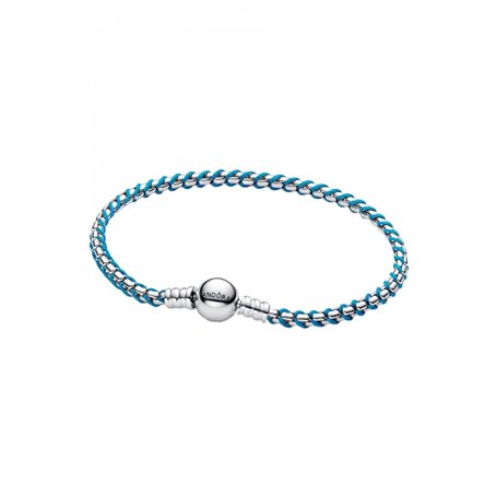 Pandora Bracelet maille serpent bleu en argent sterling
