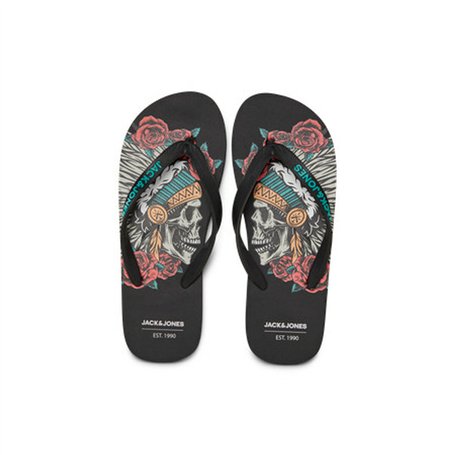 Tongs pour Homme Jack & Jones JFWSKULLS FLIP FLOP 12280854 Noir