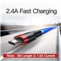 Baseus Cafule Cable - Double Side USB to microUSB QC 3.0, 2.4 A, 1 m (Red/Black)