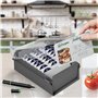 Acrimet Boîte à Fiches Organisateur 3'' x 5’', Base en Métal Robuste (Index AZ et un Séparateur Plastique Inclus) (Base Grise av