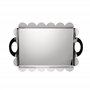 Alessi Recinto AM02 - Plateau Design Rectangulaire, avec Bord Festonné et Poignées en Acier Inoxydable