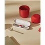 Alessi Food à Porter SA04S3 G - Ensemble de Couverts de Voyage en Acier Inoxydable 18/10 avec Boîtier en Résine Thermoplastique,