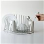 Alessi Apd04 a Tempo Egouttoir à Vaisselle en Acier Inoxydable 18/10 Brillant avec Égouttoir à Couverts en Résine Thermoplastiqu