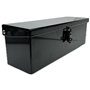 Boîte à outils 300x90 H 95 mm noir brillant avec porte-cadenas en tôle pliée