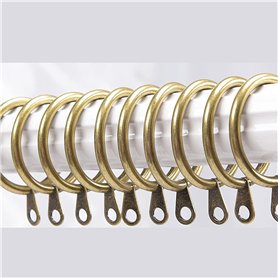 Terryshop74 Crochets de rideau en anneau pour bâtons 12 pièces métal (Bronze)