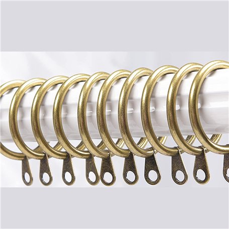 Terryshop74 Crochets de rideau en anneau pour bâtons 12 pièces métal (Bronze)