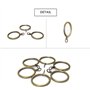 Terryshop74 Crochets de rideau en anneau pour bâtons 12 pièces métal (Bronze)