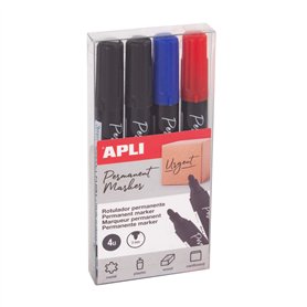APLI 19685-4 marqueurs permanents à pointe ronde de 3 mm
