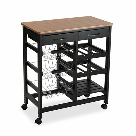 Chariot à légumes Versa BK Bois MDF (37 x 76 x 66 cm)