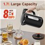Aigostar Lydian - Bouilloire Electrique Inox 1,7 L, 2200W Double Paroi Bouilloires électriques, Avec Indicateur de Niveau d'eau,