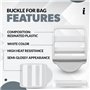 DOJA Barcelona | Boucle Sac à Dos 25mm | Pack 10 | Boucles Blanches de Verrouillage | Largeur Intérieure 25mm | en Plastique | B