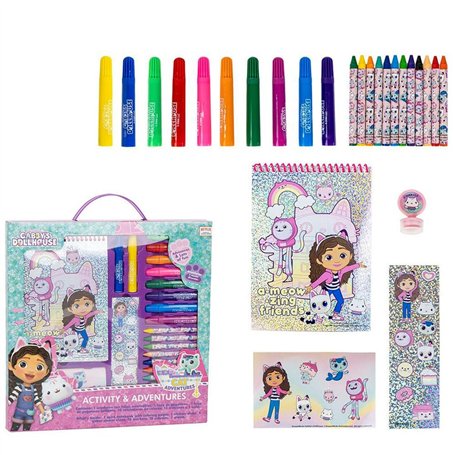 Set de papeterie inspiré de Gabby et sa Maison Magique - Rose - 30 x 30 x 2