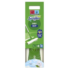 Swiffer Balai Attrape-Poussière Kit de Démarrage Complet avec 1 Balai + 8 Lingettes Sèches Propre & Frais + 3 Lingettes Imprégné