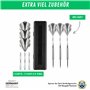 Champify® Blizzard Jeu de fléchettes en laiton 18 g avec pointe en acier | 3 fléchettes avec 6 tiges et ailettes | avec autres a