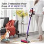 Elalove Tube Rigide Extensible Compatible aveu Dyson V11/V10/V15/V8/V7, Prolongateur de 73 cm avec 2 Brosses Jaunes, Connexion R