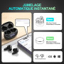 Ecouteurs Bluetooth sans Fil, Bluetooth 5.3 Ecouteurs sans Fil,Ecouteurs Hi-FI Son Stéréo,Écouteurs 35H Durée de Lecture CVC Réd