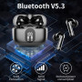 Écouteurs Bluetooth 5.3, Écouteur sans Fil avec 4 ENC Réduction Antibruit Mic Casque Bluetooth Hi-FI Son Stéréo, 36 Heures Durée