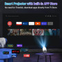 Vidéoprojecteur 4K Mini Projecteur Portable WiFi 6 BT 5.4, Projecteur Video avec Auto Keystone, 130 Pouces, 180° Rotation Compat