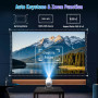 Vidéoprojecteur 4K Mini Projecteur Portable WiFi 6 BT 5.4, Projecteur Video avec Auto Keystone, 130 Pouces, 180° Rotation Compat
