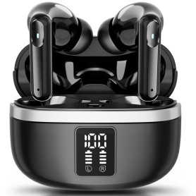 JBMI Ecouteurs Bluetooth sans Fil, Écouteurs sans Fil Bluetooth 5.3, 4 Micro ENC Anti Bruit, Basses Puissantes, 60H de Lecture, 