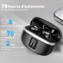 JBMI Ecouteurs Bluetooth sans Fil, Écouteurs sans Fil Bluetooth 5.3, 4 Micro ENC Anti Bruit, Basses Puissantes, 60H de Lecture, 