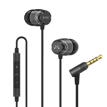SoundMAGIC E11C Écouteurs Filaires Intra Auriculaires avec Microphone HiFi Stéréo Casques à Isolation Phonique avec Basses Puiss