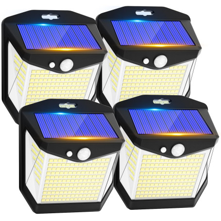 Vanranger Lampe Solaire Exterieur Détecteur Mouvement - 248 LED Lumiere Solaire Exterieur IP65 Etanche éclairage 270° Sécurité s