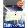 COOLNIGHT Lampe Solaire Exterieur Detecteur de Mouvement, 246LED (Lenticulaire&Plus Lumineux)+320° Lumiere Solaire Exterieur, 3 