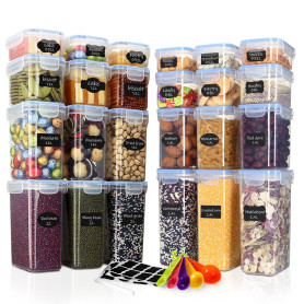 Ordeluxe Lot de 24 boîtes de rangement pour aliments avec couvercles universels – 7 tailles polyvalentes, idéales pour pâtes lon