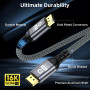 TEFLOTY 16K Câble DisplayPort 2.1, Cable DisplayPort 80Gbps Supporte 16K@60Hz, 8K@120Hz, 4K@240Hz, Cable DP Display Port pour Mo