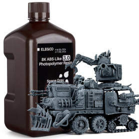 ELEGOO Résine 8K ABS Like 3.0, Gris 2000g, Résine d'Imprimante 3D Photopolymérisation UV 405 nm pour Impression 3D LCD/DLP, avec