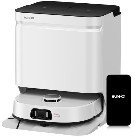 EUREKA J15 Ultra Robot Aspirateur Laveur 19 000 Pa avec Serpillière Extensible Relevable, Brosse Anti Enchevêtrement, Aspirateur