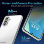 caslord Coque pour Samsung Galaxy A56 5G avec 3 Verre Trempé, Anti-Jaune Étui de Protection Antichoc Anti-Rayures, Transparente 