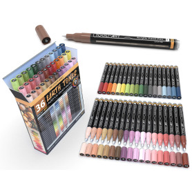 36 marqueurs de peinture acrylique extra fins de 0,7 mm et des stylos de peinture en terre naturelle pour la peinture rupestre, 