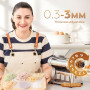 CGOLDENWALL Fraiche Machine à Pâtes Électrique Acier Inoxydable Pétrin avec 2 Lames de 1.5 mm Rondes et 4 mm Plates, 6 Réglages 